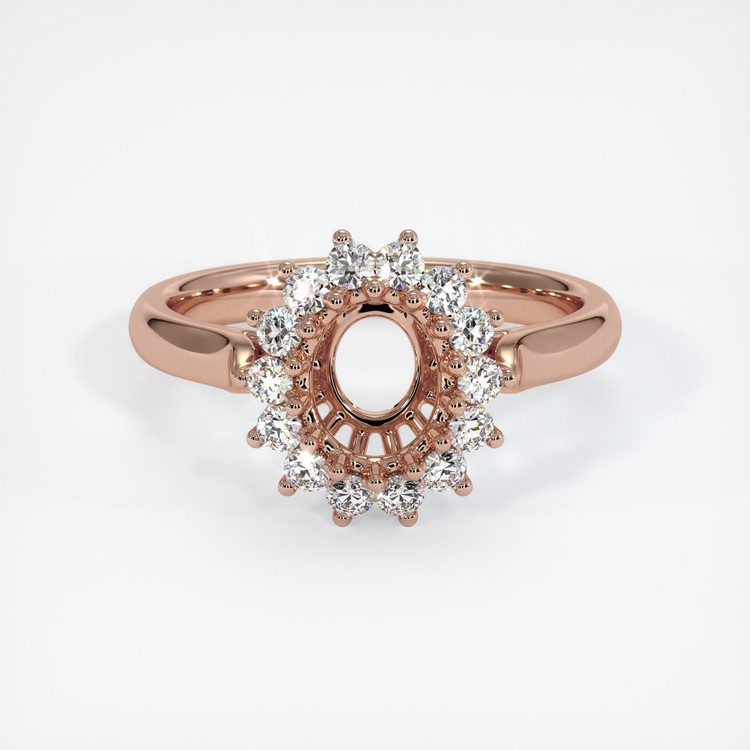 14K Rose Gold Halo Ring Setting