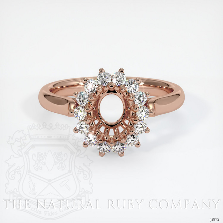 14K Rose Gold Halo Ring Setting