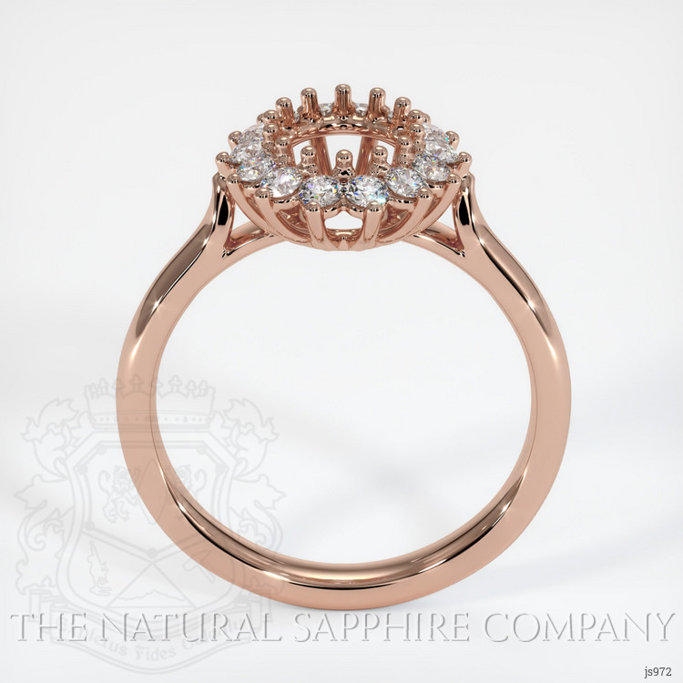 14K Rose Gold Halo Ring Setting