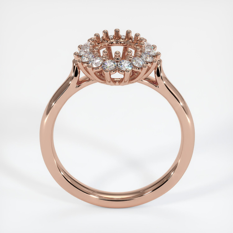 14K Rose Gold Halo Ring Setting