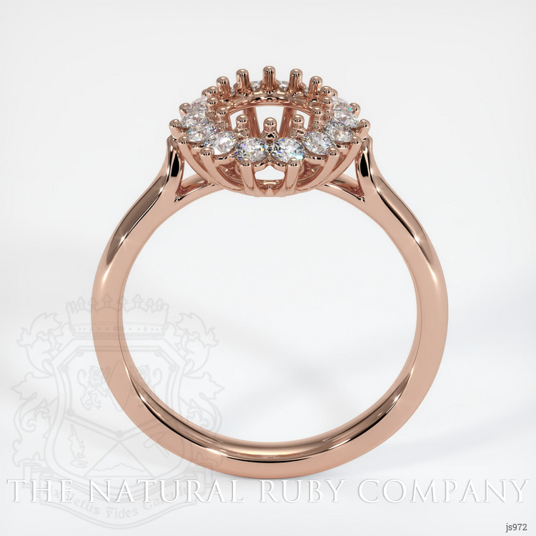 14K Rose Gold Halo Ring Setting