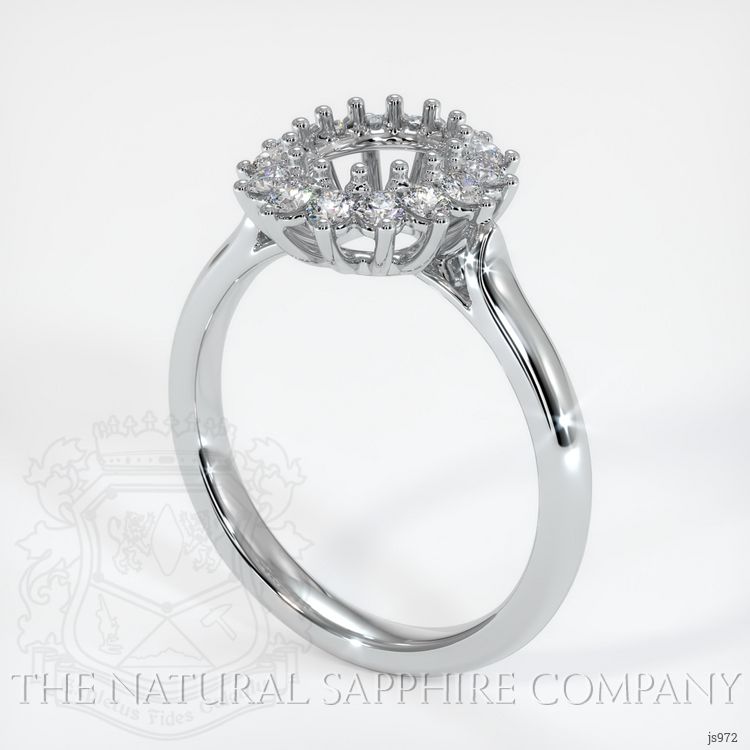 14K White Gold Halo Ring Setting