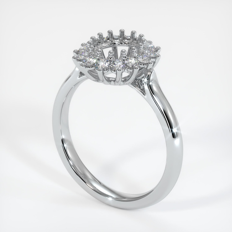 14K White Gold Halo Ring Setting
