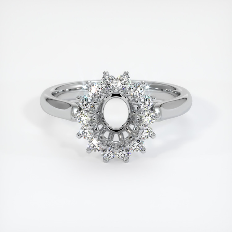 14K White Gold Halo Ring Setting