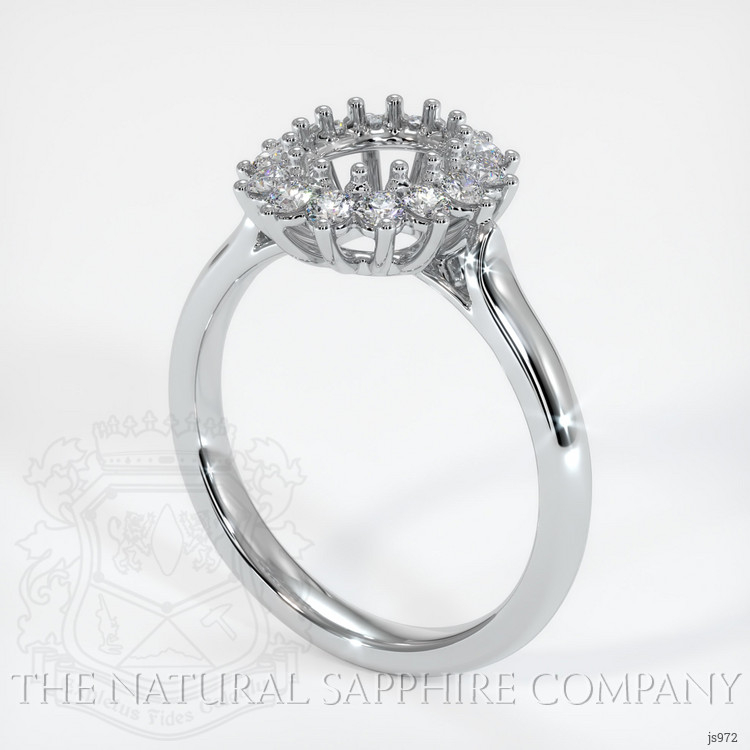 Halo Cobalt Spinel Ring 1.76 Ct., 18K White Gold
