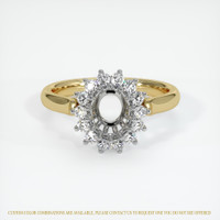 14K White & Yellow Halo Ring Setting Image