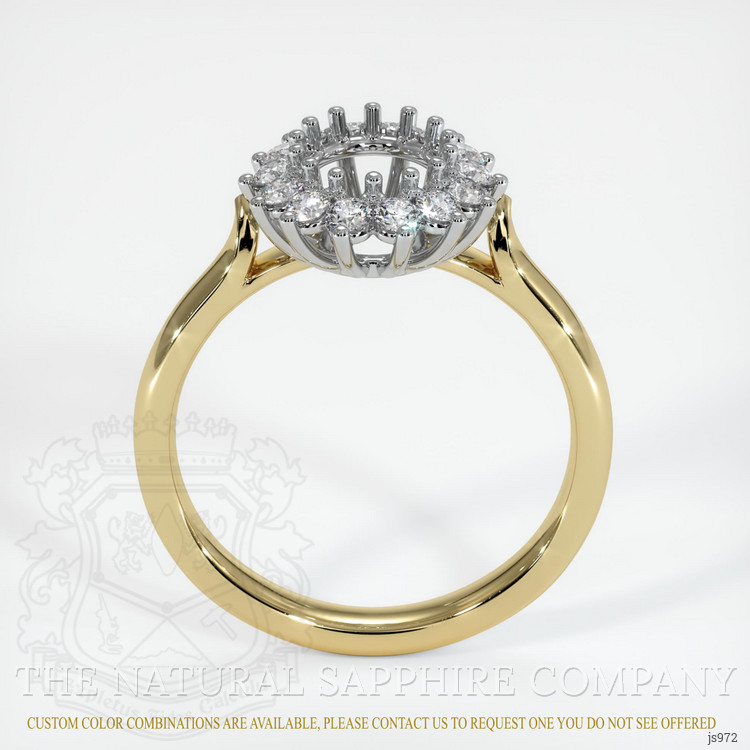 14K White & Yellow Halo Ring Setting