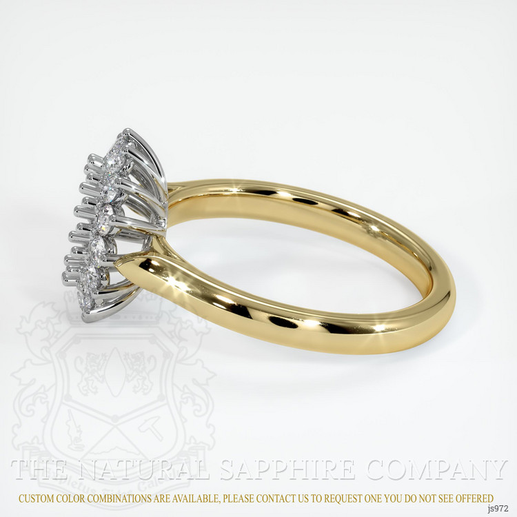 14K White & Yellow Halo Ring Setting
