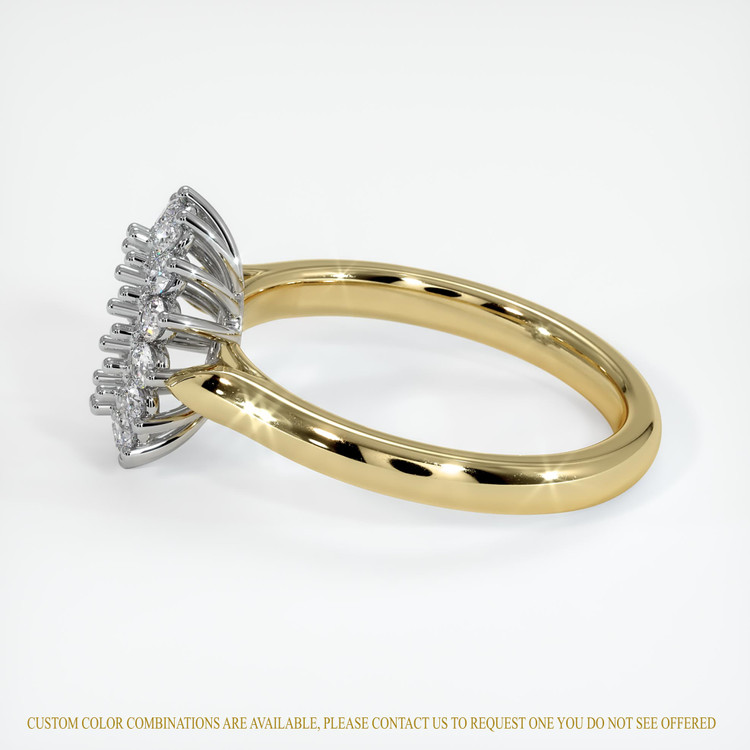 14K White & Yellow Halo Ring Setting