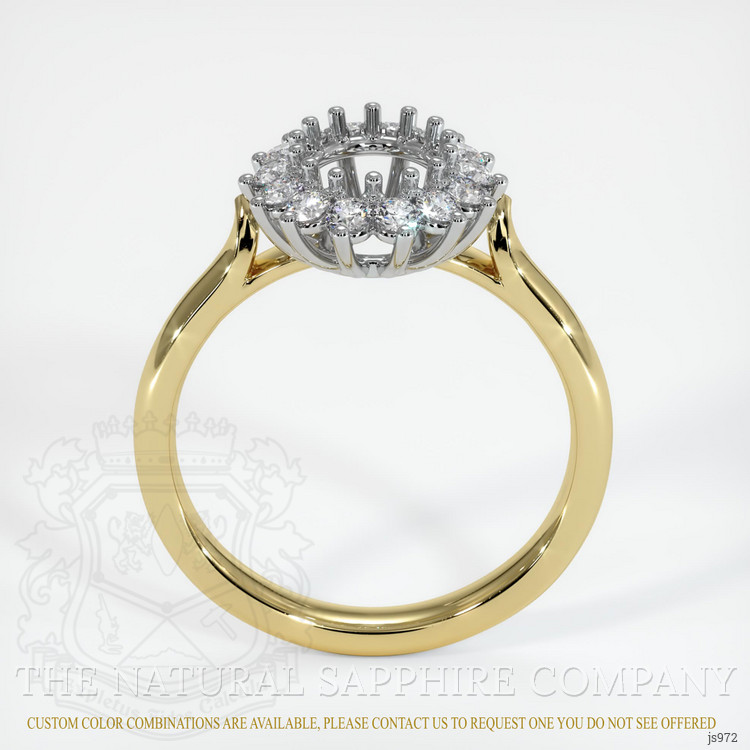 18K White & Yellow Halo Ring Setting