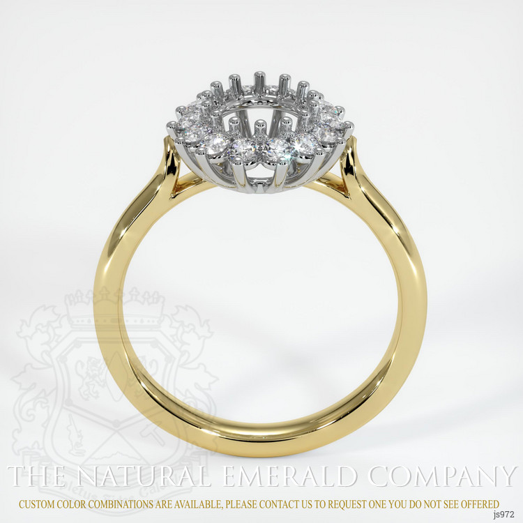 18K White & Yellow Halo Ring Setting