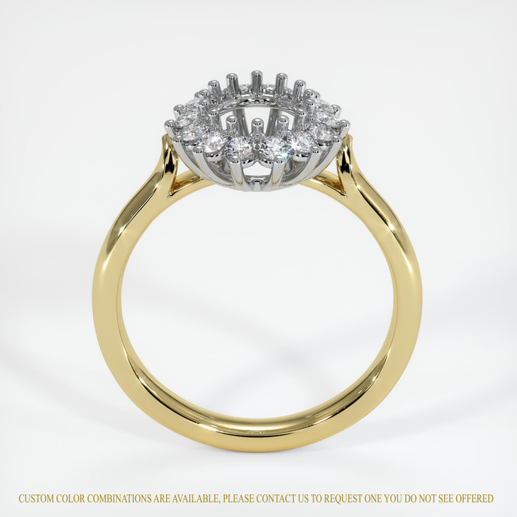 18K White & Yellow Halo Ring Setting