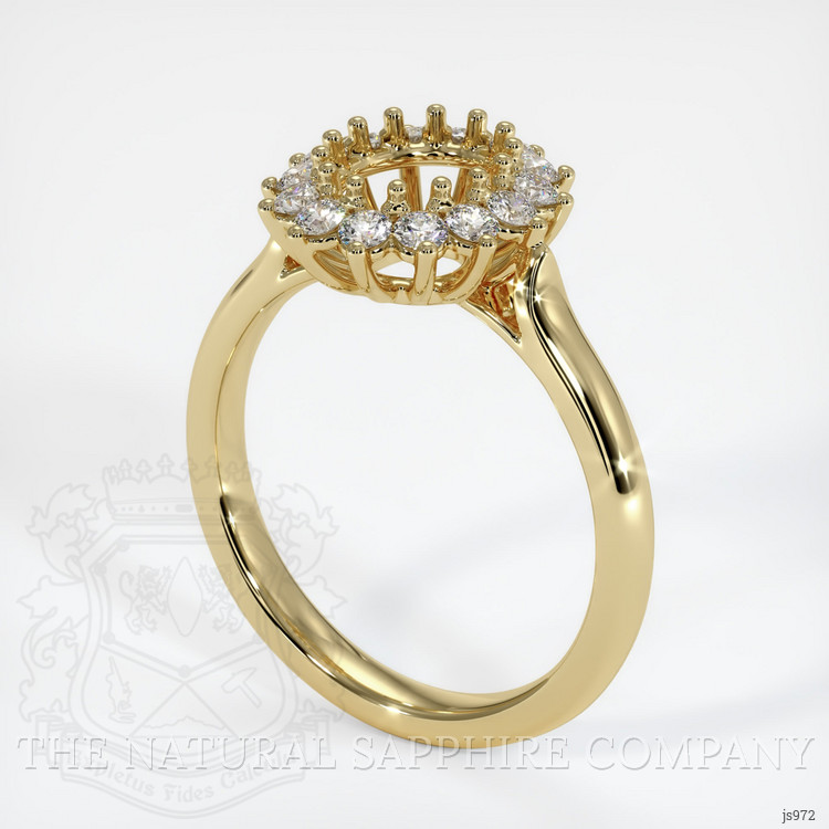 10K Yellow Gold Halo Ring Setting