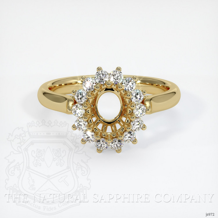 14K Yellow Gold Halo Ring Setting