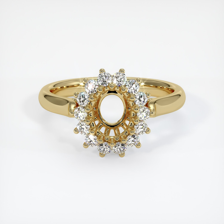 14K Yellow Gold Halo Ring Setting