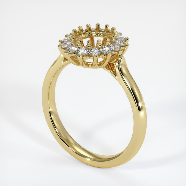 18K Yellow Gold Halo Ring Setting