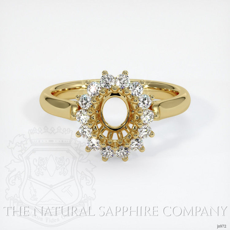 18K Yellow Gold Halo Ring Setting