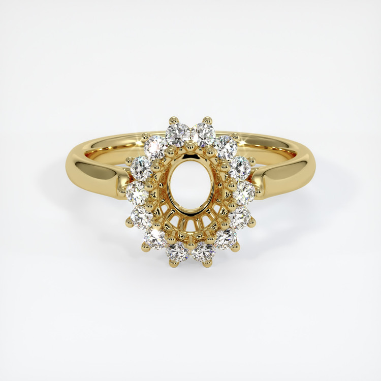 18K Yellow Gold Halo Ring Setting