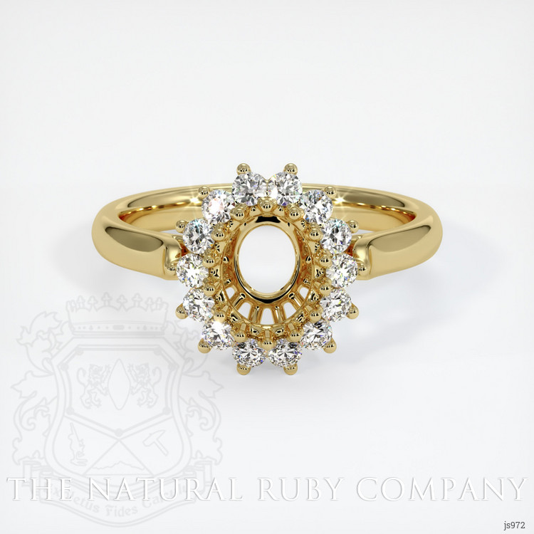 18K Yellow Gold Halo Ring Setting