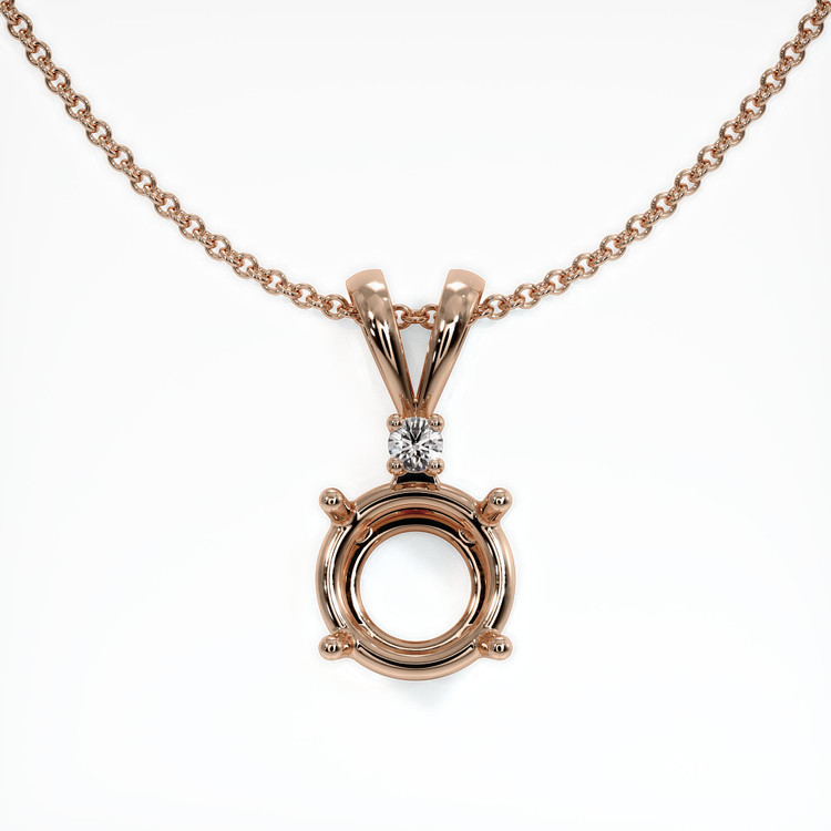 14K Rose Gold Accent Stones Pendant Setting
