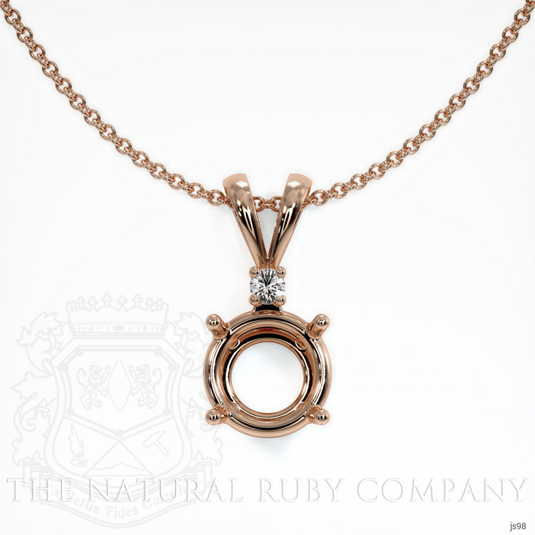 14K Rose Gold Accent Stones Pendant Setting