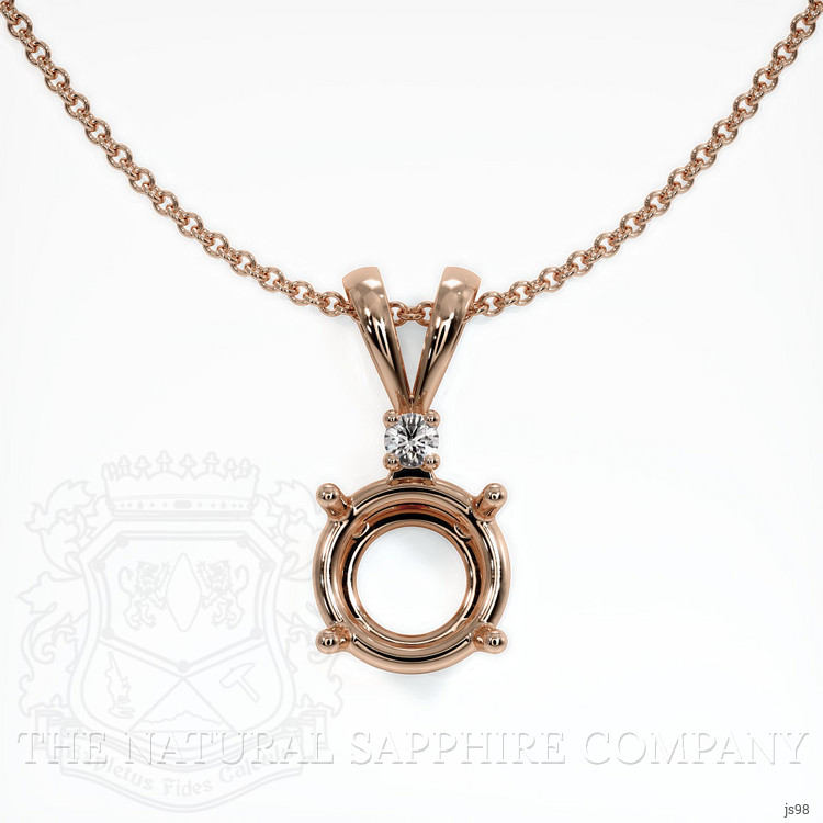 14K Rose Gold Accent Stones Pendant Setting