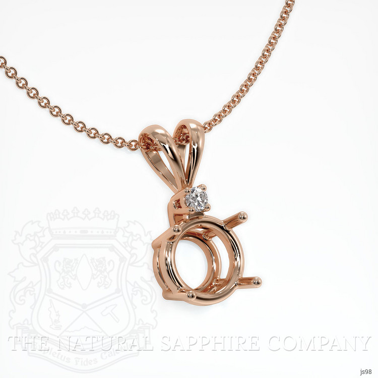 14K Rose Gold Accent Stones Pendant Setting