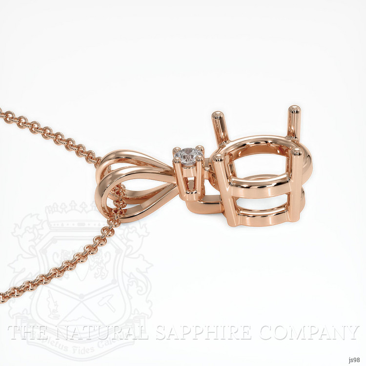 14K Rose Gold Accent Stones Pendant Setting