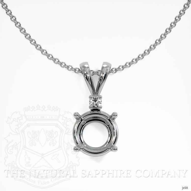 10K White Gold Accent Stones Pendant Setting