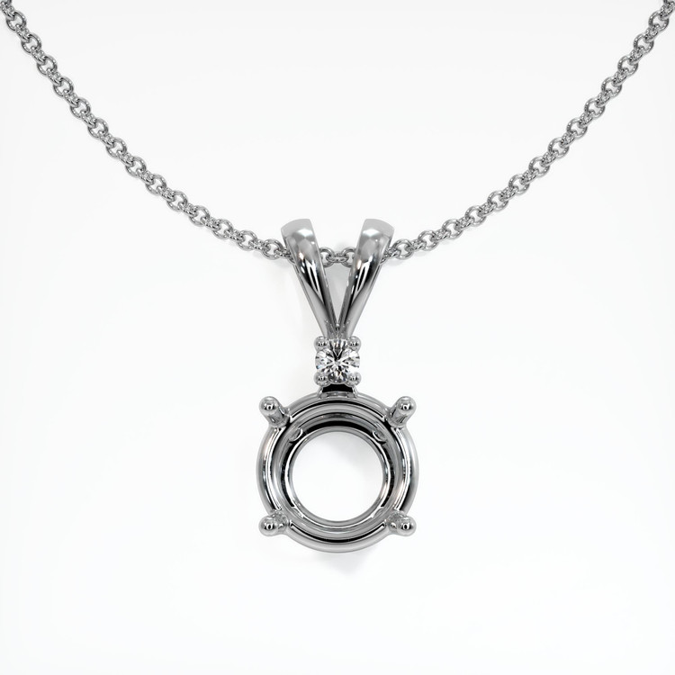 14K White Gold Accent Stones Pendant Setting