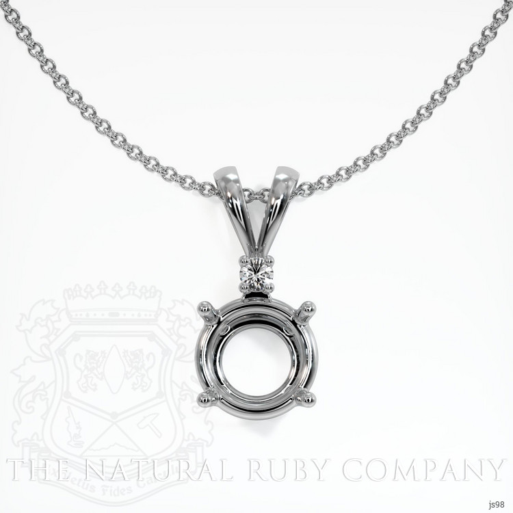 14K White Gold Accent Stones Pendant Setting