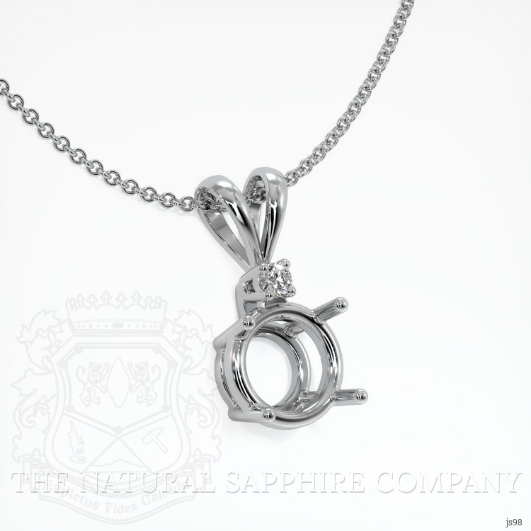 14K White Gold Accent Stones Pendant Setting