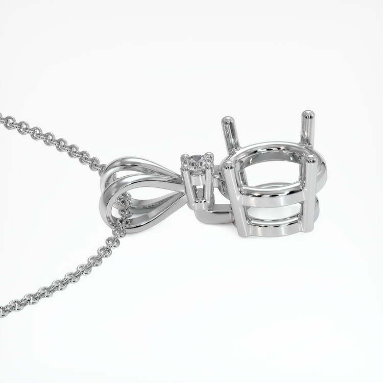 14K White Gold Accent Stones Pendant Setting