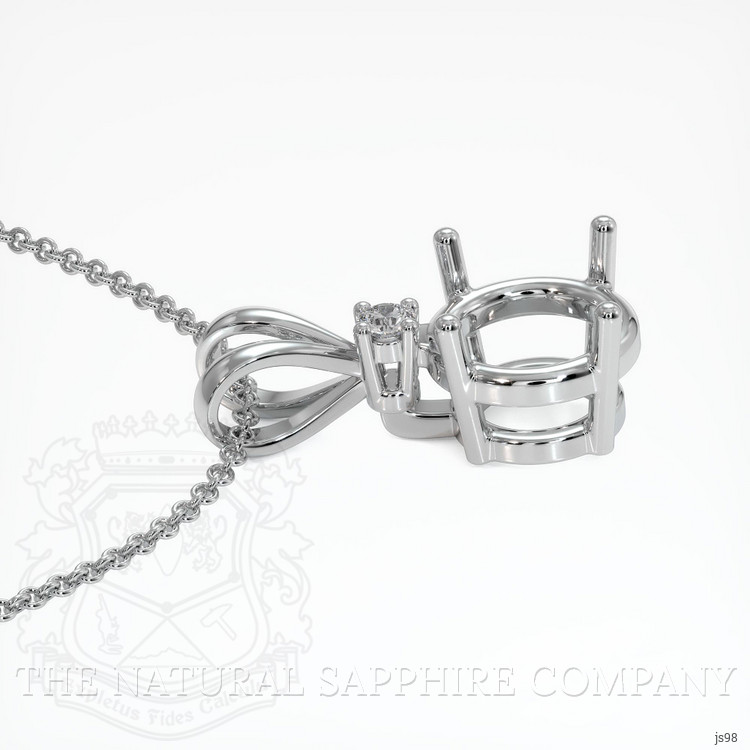 14K White Gold Accent Stones Pendant Setting