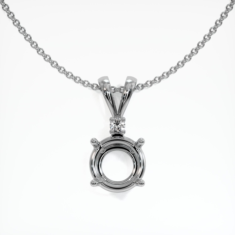 18K White Gold Accent Stones Pendant Setting