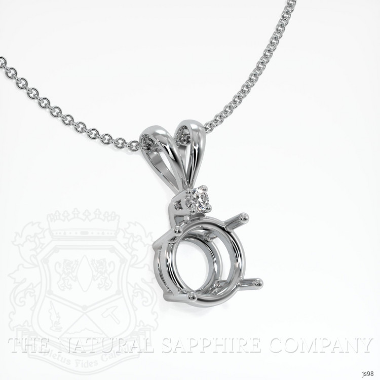 18K White Gold Accent Stones Pendant Setting