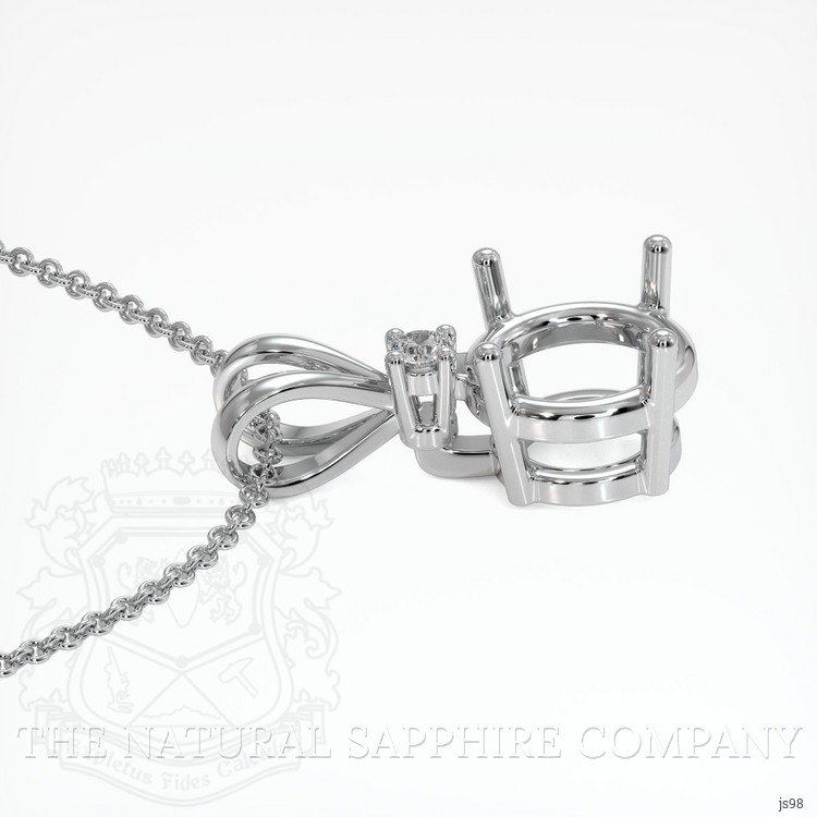 18K White Gold Accent Stones Pendant Setting