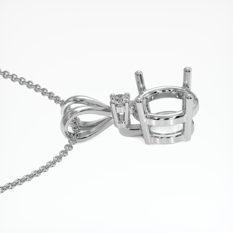 18K White Gold Accent Stones Pendant Setting