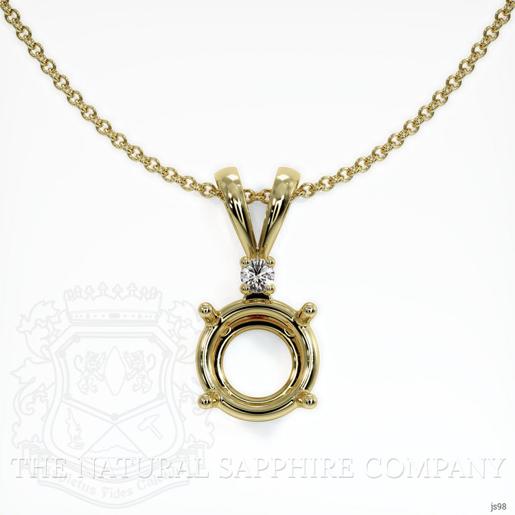 14K Yellow Gold Accent Stones Pendant Setting