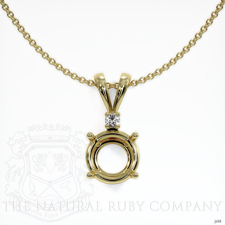 14K Yellow Gold Accent Stones Pendant Setting