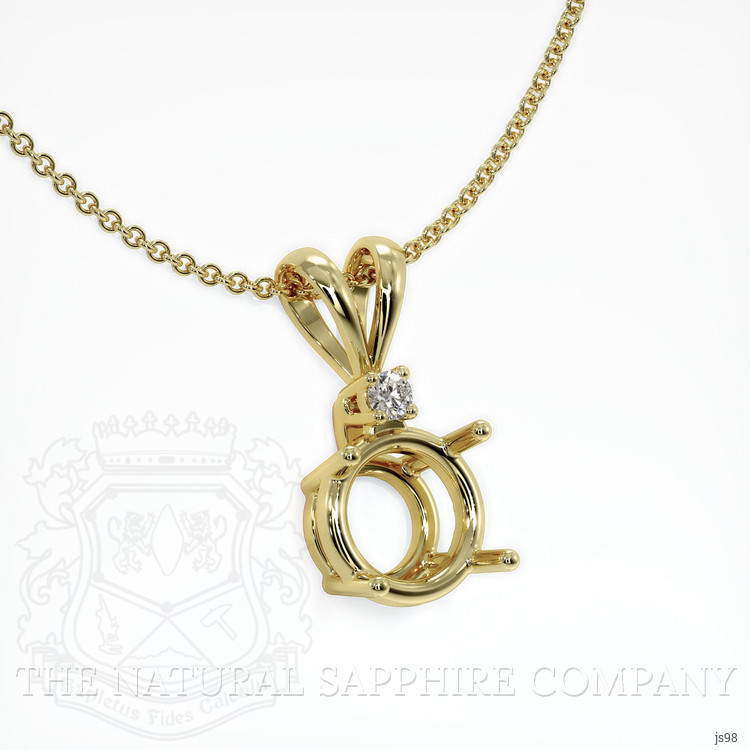 14K Yellow Gold Accent Stones Pendant Setting