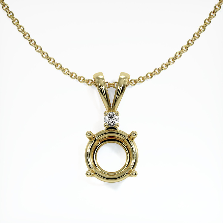 18K Yellow Gold Accent Stones Pendant Setting