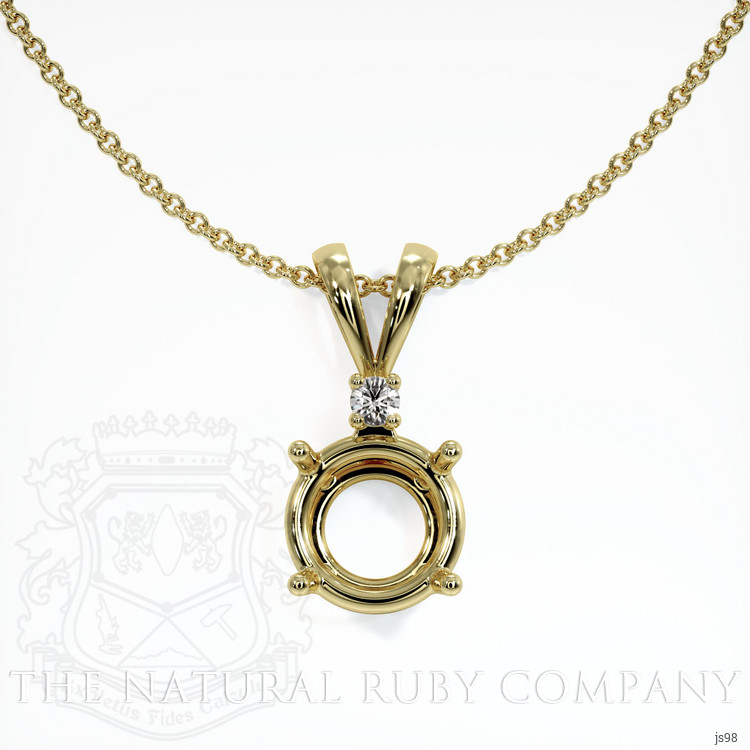 18K Yellow Gold Accent Stones Pendant Setting