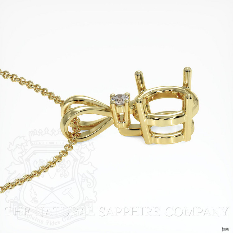 18K Yellow Gold Accent Stones Pendant Setting