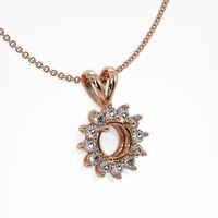 14K Rose Gold Halo Pendant Setting Image