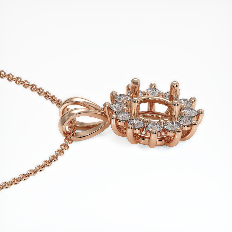 14K Rose Gold Halo Pendant Setting