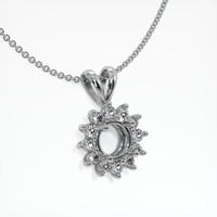 10K White Gold Halo Pendant Setting Image