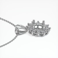 10K White Gold Halo Pendant Setting Image