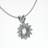 14K White Gold Halo Pendant Setting Image
