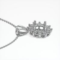 18K White Gold Halo Pendant Setting Image
